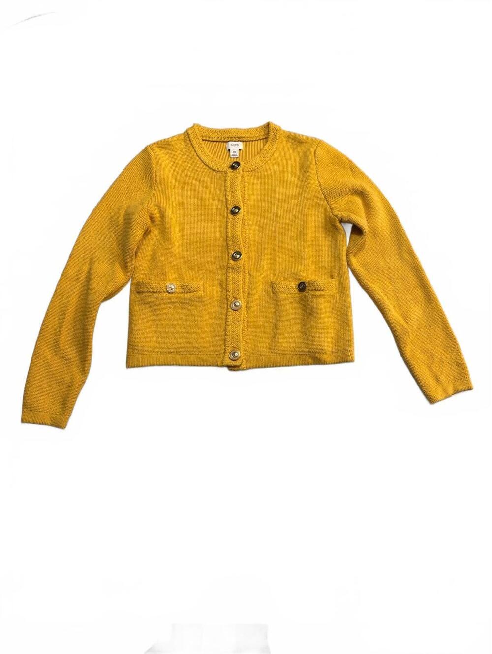 J.Crew mustard yellow cardigan sweater